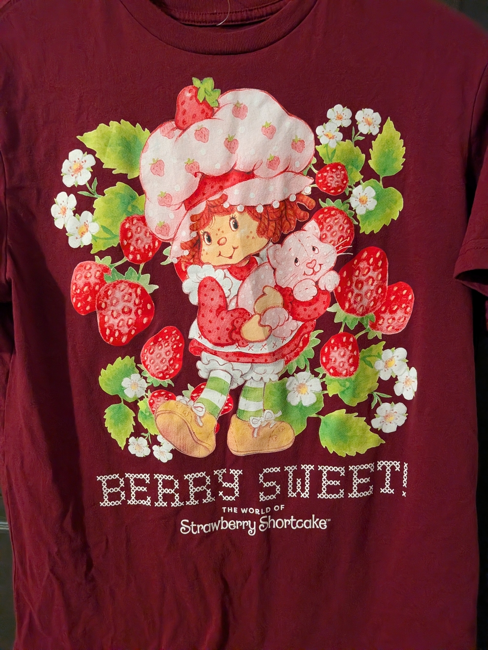 Hybrid Apparel Burgundy Strawberry Shortcake Graphic Tee